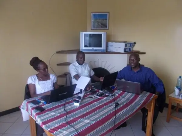 Tharaka translators doing consultant checking with Prof. Mojola